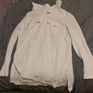 White Dress-Shirt Top